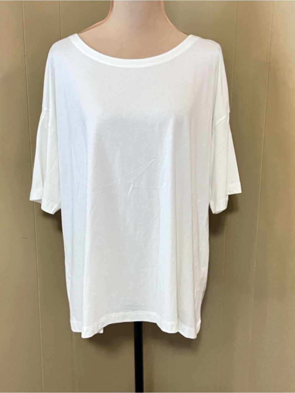 J. Jill White Luxe Supima Elbow-Sleeve Tee Casual Size XL